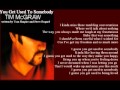 Tim McGraw - You Get Used To Somebody ( + lyrics 2001)