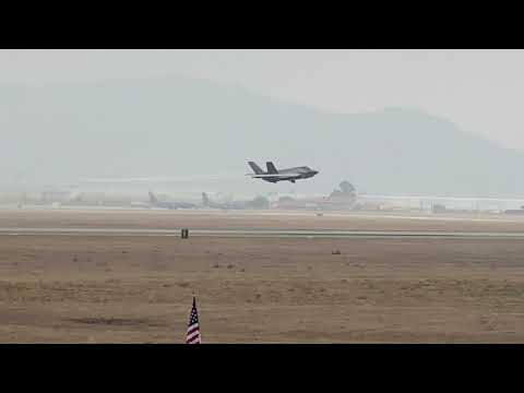 Two F35’s taking off at March Air Reserve Base.