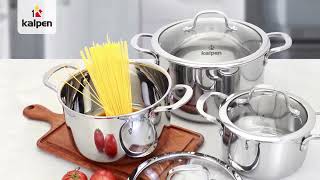 Bộ nồi Inox 3 lớp liền khối Kalpen Kazler KZ1 #kalpen #bonoikalpen #bonoiinox304 #noiinoxlienkhoi