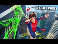 Swinging From Webs Like Spider Man Adhesive Webs Finally