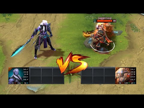 Phantom Assassin vs Juggernaut 30 lvl Without Items