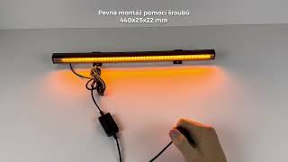 Gumové výstražné LED svetlo vonkajšie, oranžové, 12/24V, 440mm