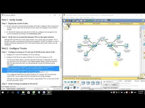 [CCNA S2]  3.2.2.4 Packet Tracer - Configuring Trunks