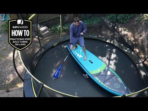 Practicing SUP step back turns on land / How to SUP video thumbnail