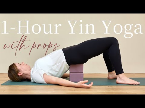 1 Hour Yin Yoga with Props | Full-Body Deep Stretch & Release Yin with Bolster & Yoga Blocks