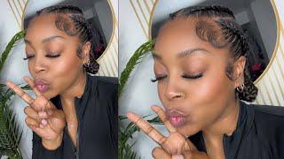 EASY PROTECTIVE STYLE | 4 FEED-IN BRAIDS 2 BUNS