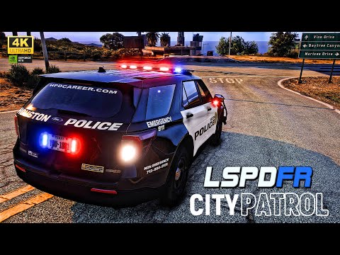 Playing GTA 5 As A POLICE OFFICER City Day Patrol| HPD|| GTA 5 Lspdfr Mod