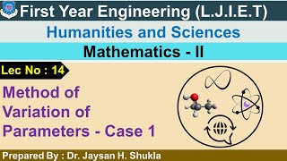 Lec-14_Method of Variation of Parameters - Case 1 |Mathematics-02 |First Year Engineering
