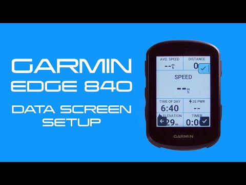 Garmin Edge 840 Data Screen Setup