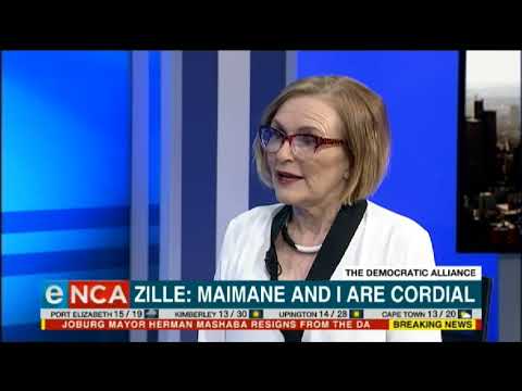 Maimane and I are cordial, says Zille