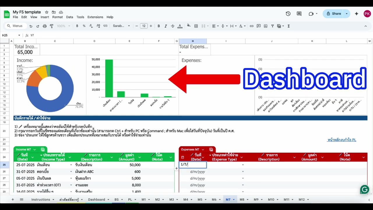อื่นๆ - 📊 เครื่องมือติดตามรายรับรายจ่าย Financial Template ไม่ต้องมีพื้นฐานบัญชี ใช้ได้ทันที - 2
