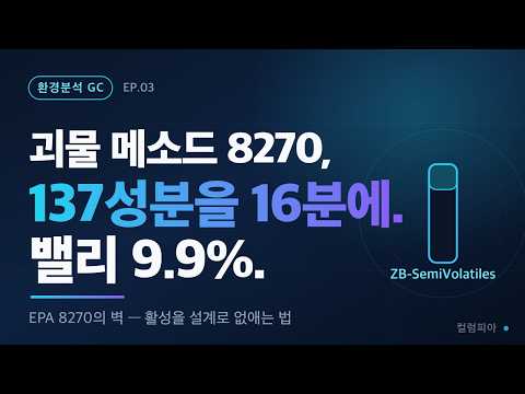 137성분을 16분에 — EPA 8270이 괴물 메소드인 이유와 ZB-SemiVolatiles