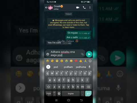 Cute crush WhatsApp chat in tamil/ crush alaparai