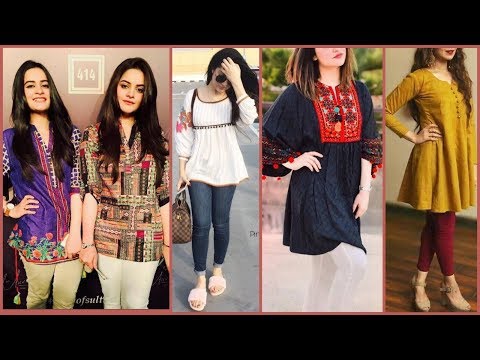 Top Beautiful Casual Simple Frock Style Kurtis Collection for Girls