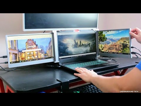 Màn Hình Laptop FOPO 14inch 3 Màn FHD 1080P - Xoay 225 độ, Kết Nối 1 Cáp Tăng 400% Hiệu Suất