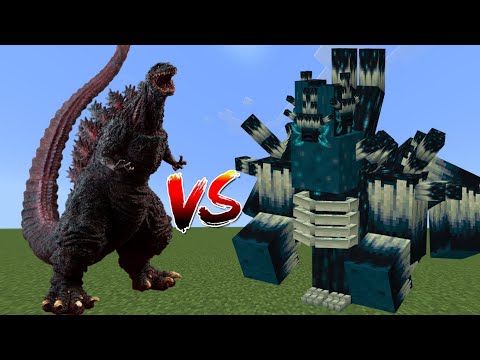 Shin Godzilla vs king titan warden - Minecraft mob battle - titan battle - Minecraft bedrock edition