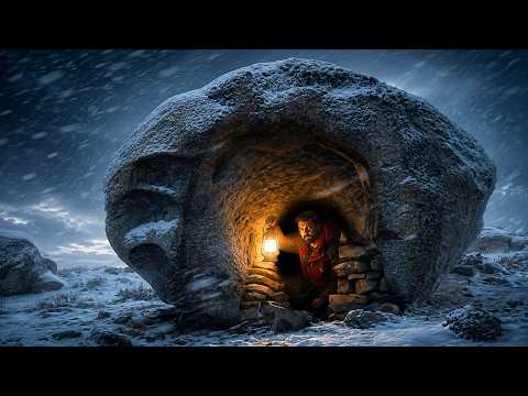 I Found a Strange Cave Inside a Rock to Survive — Caught in a Snowstorm