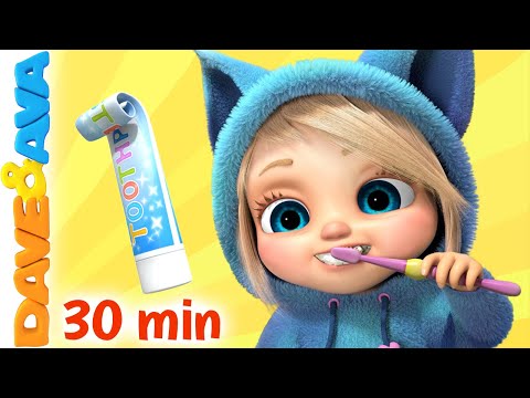 🤩Brush Your Teeth | Dave and Ava Nursery Rhymes | Five Little Ducks and More Kids Songs 🤩