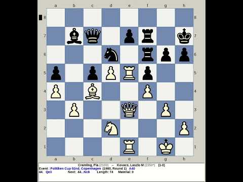 Cramling, Pia vs Kovacs, Laszlo M | Politiken Cup Chess 2nd 1980, Copenhagen Denmark