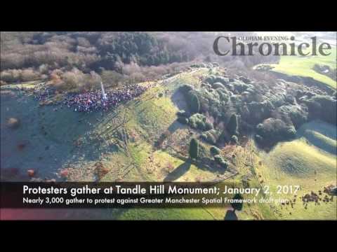 Protest against Greater Manchester Spatial Framework at Tandle Hill Monument Video