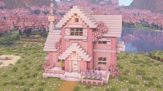 [Minecraft] How to Build an Aesthetic Cherry Blossom and Pale Oak House / Tutorial
