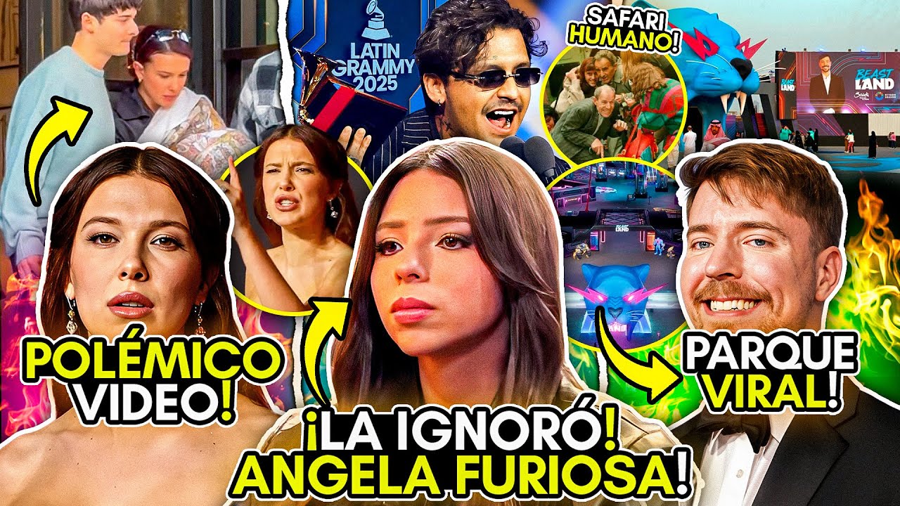 ÁNGELA molesta con NODAL! Actriz MILLIE BOBBY BROWN se DEFIENDE! ALERTA por SAFARI HUMANO! MR. BEAST