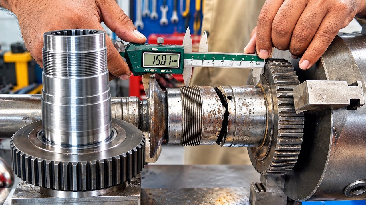 Hitachi Excavator Hydraulic Pump Shaft Repair 🔥 | Complete Restoration & Rebuilding hi