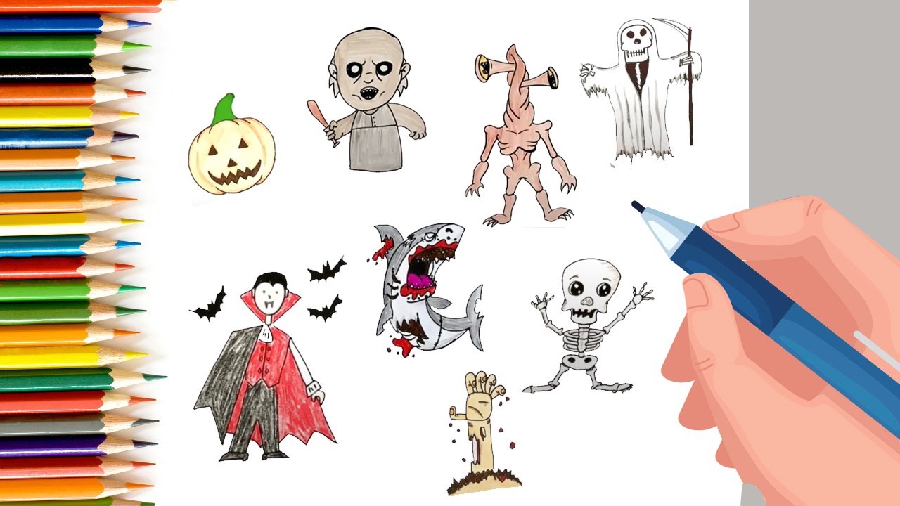 How to draw halloween stuff for Kids