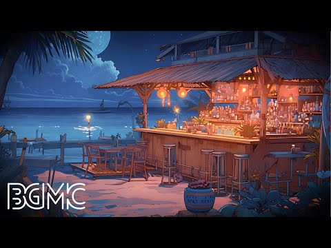 Hawaiian Sunset Cafe Ambience with Relaxing Hawaiian Guitar Music Playlist