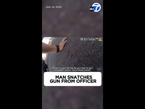 Man snatches gun from cop before her partner shoots him