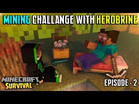 😱DIAMOND MINING CHALLANGE WITH HEROBRINE IN MINECRAFT SURVIVAL(#2)