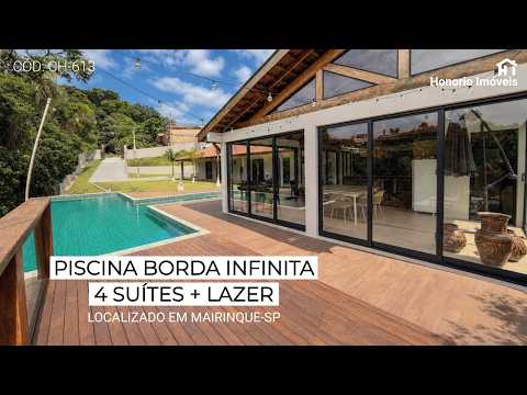 Chácara no INTERIOR a menos de 1 HORA de SÃO PAULO com piscina BORDA INFINITA e 4 SUÍTES
