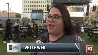 Golden Knights fans gather downtown for first round of playoffs