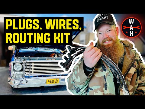 How to install SPARK PLUGS, WIRES + ROUTING KIT video - Chevy 350 GMC Squarebody [Wrench At Home]