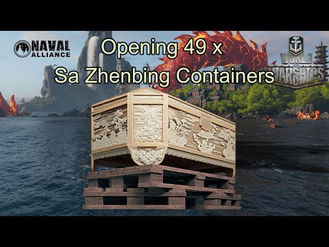 Opening 49 x Sa Zhenbing Containers | World of Warships