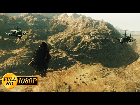 Dwayne Johnson versus military helicopters and armored vehicles / Black Adam (2022)