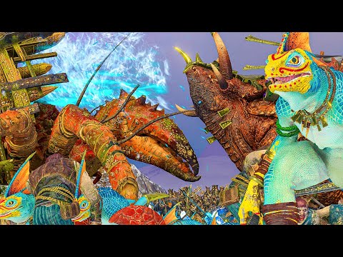 Total War: Warhammer 3 - LIZARDMEN Vs VAMPIRE COAST