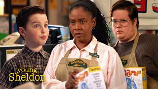 Sheldon Pesters the Grocery Clerks | Young Sheldon 