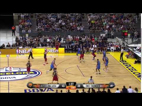 Victor Oladipo With the Big Block   Thunder vs Barcelona   October 5, 2016   2016 17 NBA Preseason