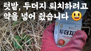 텃밭, 두더지 퇴치하려고 