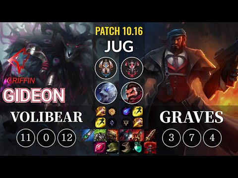 GRF GIDEON Volibear vs Graves Jungle - KR Patch 10.16