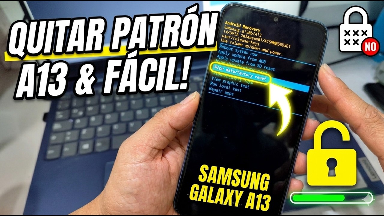 Eliminar PATRÓN o CONTRASEÑA en Samsung Galaxy A13 ¡FÁCIL Y RÁPIDO!
