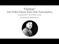 Fats Waller Gladyse Piano Solo Transcription