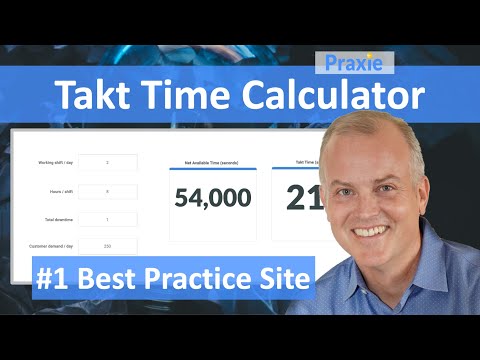 Takt Time Calculator in Lean Six Sigma manufacturing projects || Praxie Software