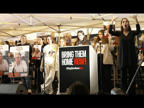 Thousands attend 24-hour rally for hostages marking 100 days of the Israel-Hamas war | AFP