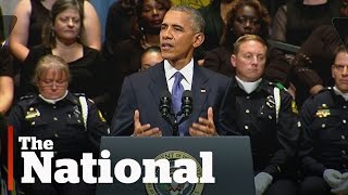Barack Obama speaks at memorial for slain Dallas police officers