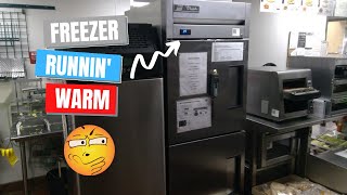 TRUE Reach freezer not cooling below 25°F