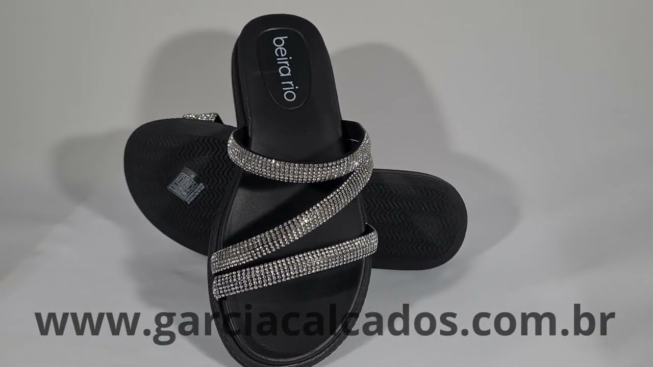 Vídeo de Rasteirinha Beira Rio Cristal - Preto