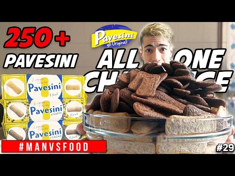 MANGIO 250 + PAVESINI IN UN PASTO - All In One Pavesini Challenge - Cheat Meal ITA | MAN VS FOOD