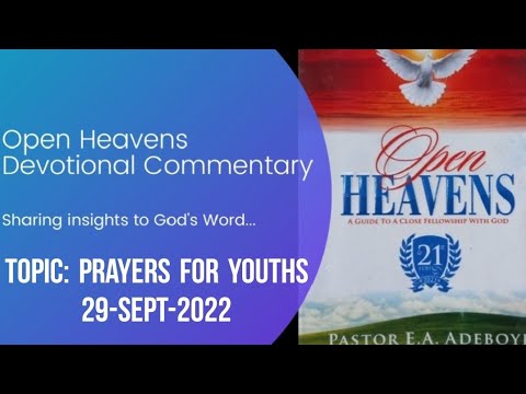 Open Heavens  Devotional For Thursday 29-09-2022 by Pastor E.A Adeboye (Prayers For Youths)
